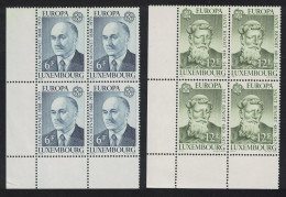 Luxembourg Famous People Europa 2v Corner Blocks Of 4 1980 MNH SG#1046-1047 MI#1009-1010 - Unused Stamps