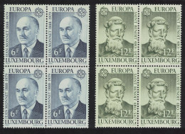 Luxembourg Famous People Europa 2v Blocks Of 4 1980 MNH SG#1046-1047 MI#1009-1010 - Unused Stamps