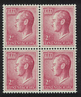 Luxembourg Grand Duke Jean 2f. Red Fluor Paper Block Of 4 1974 MNH SG#761 MI#727ya - Nuovi