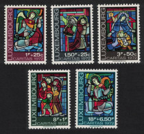 Luxembourg Stained Glass Windows In Cathedral 5v 1972 MNH SG#897-901 MI#853-857 - Ungebraucht