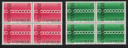 Luxembourg Europa Chain 2v Blocks Of 4 1971 MNH SG#872-873 MI#824-825 - Unused Stamps