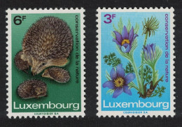 Luxembourg Hedgehog Pasqueflower Animals Flowers 2v 1970 MNH SG#852-853 MI#804-805 - Unused Stamps