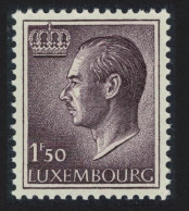 Luxembourg Grand Duke Jean 1f.50 - Purple Normal Paper 1966 MNH SG#760 MI#726x - Unused Stamps