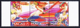 Macao Macau Drunken Dragon Festival Strip Of 3v 1997 MNH SG#988-990 MI#913-915 Sc#876a - Nuovi