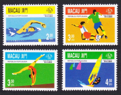 Macao Macau Football Swimming Olympic Games Atlanta USA 4v 1996 MNH SG#943-946 MI#868-871 Sc#829-832 - Nuovi