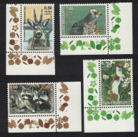 Luxembourg Goshawk Bird Roe Deer Racoon Weasel Wild Animals 4v Corners 2003 MNH SG#1660-1663 MI#1622-1625 - Unused Stamps