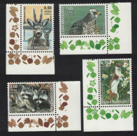 Luxembourg Goshawk Bird Roe Deer Racoon Weasel Wild Animals 4v Corners 2003 MNH SG#1660-1663 MI#1622-1625 - Ungebraucht