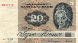 Billet Du Danemark - Danmarks Nationalbank: 20 Tyve Kroner - Serie 1972 - Dänemark