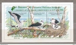 CHRISTMAS ISLAND 1990 Fauna Birds Birdpex Exhibition MNH(**) Mi Bl 5II #Fauna926 - Altri & Non Classificati