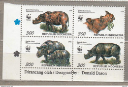 INDONESIA 1996 WWF Animals MNH(**) Mi 1648-1651 #Fauna 927 - Unused Stamps