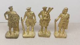 80's Ferrero - Kinder Surprise- Metal Figures - Schotten Um 1743 Gold - Complete Set - Figurillas En Metal