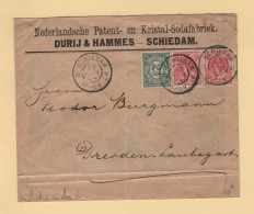 Pays Bas - Schiedeam - 1904 - Enveloppe Illustree Au Dos - Kristal Sodafabriek - Storia Postale