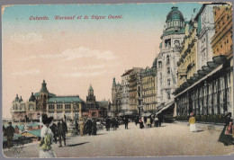 CPA CARTE POSTALE BELGIQUE OSTENDE KURSAAL ET LA DIGUE 1921 - Autres & Non Classés