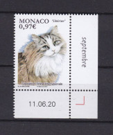 MONACO 2020 TIMBRE N°3242 NEUF** CHAT - Unused Stamps