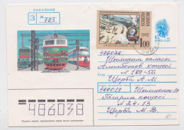 Kazakhstan Lettre Enveloppe Illustrée Timbre Chameau Train Camel Stamp 1992 Mail Cover Letter - Kazakhstan