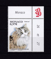 MONACO 2020 TIMBRE N°3242 NEUF** CHAT - Ungebraucht