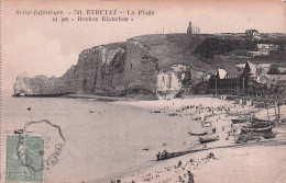 76 -  ETRETAT - La Plage Et Les " Roches Blanches " - Etretat