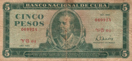 Billet Banco Nacional De Cuba - 5 Cinco Pesos Año 1985 - Antonio Maceo - Cuba