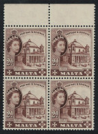 Malta Mosta Church 2d Block Of 4 Margin 1956 MNH SG#270 - Malta (...-1964)