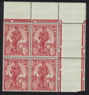 Malta Allegory 1½d. - Red Corner Block Of 4 1922 MNH SG#127 - Malte (...-1964)