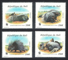Mali WWF Crested Porcupine 4v 1998 MNH MI#1974-1977 Sc#918 A-d - Mali (1959-...)