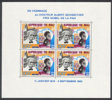 Mali Dr Albert Schweitzer Commemoration MS 1965 MNH SG#MS116a - Mali (1959-...)