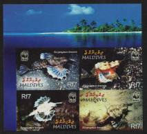 Maldives WWF Dragonfish 4v NW Block Of 4 IMPERF 2004 MNH SG#3966-3969 MI#4407-4410 Sc#2839 A-d - Maldive (1965-...)