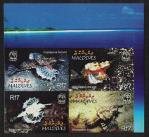Maldives WWF Dragonfish 4v NE Block Of 4 IMPERF 2004 MNH SG#3966-3969 MI#4407-4410 Sc#2839 A-d - Malediven (1965-...)