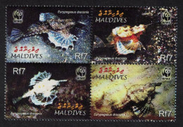 Maldives WWF Dragonfish 4v Block Of 4 2004 MNH SG#3966-3969 MI#4407-4410 Sc#2839 A-d - Malediven (1965-...)