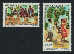 Malagasy Rep. Folk Dances 5v 1966 MNH SG#117+121 - Madagaskar (1960-...)