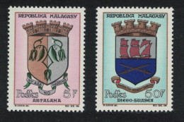 Malagasy Rep. Town Arms 3rd Series 2v 1963 MNH SG#72+77 - Madagascar (1960-...)