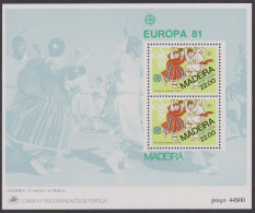 Madeira Europa Folklore Dance MS 1981 MNH SG#MS179 MI#Block 2 - Madère