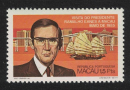 Macao Macau Junk Boat President Ramalho Eanes Of Portugal 1985 MNH SG#605 - Neufs