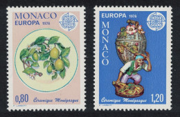 Monaco Europa Monegasque Ceramics 2v 1976 MNH SG#1251-1252 - Neufs