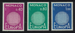Monaco Sun Composed Of 24 Interwoven Fibres Europa CEPT 3v 1970 MNH SG#988-990 - Ungebraucht