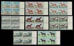 Monaco Horses 8v Blocks Of 4 1970 MNH SG#991-998 - Ongebruikt