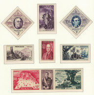 Monaco Columbus Lincoln Roosevelt Eisenhower US Presidents 9v 1956 MNH SG#544-552 - Unused Stamps