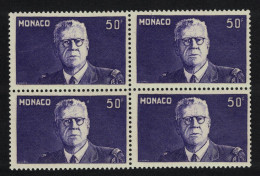 Monaco Prince Louis I Block Of 4 1943 MNH SG#292 - Unused Stamps