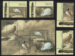 Moldova Swan Eagle Bustard Egret Birds 4v+MS Corners 2003 MNH SG#477-MS481 MI#481-484+Block 30 Sc#461-464 - Moldavie