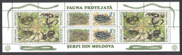 Moldova Aesculapian Snake Fauna WWF Booklet Pane 1993 MNH SG#57-62 MI#MH1 Blatt Sc#72-74 - Moldavie