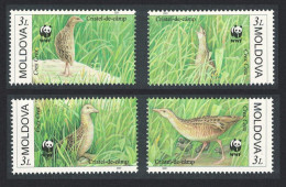 Moldova WWF Birds Corncrake 4v 2001 MNH SG#382-385 MI#379-382 Sc#370 A-d - Moldova