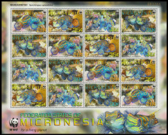 Micronesia WWF Mandarinfish Sheetlet Of 4 Sets 2009 MNH MI#2052-2055 Sc#848a-d - Mikronesien