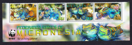 Micronesia WWF Mandarinfish Bottom Strip Of 4v WWF Logo 2009 MNH MI#2052-2055 Sc#848a-d - Mikronesien