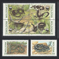 Moldova Snakes Protected Animals Fauna WWF 6v 1993 MNH SG#57-62 Sc#72-74 - Moldova