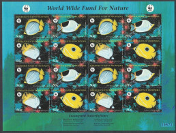 Micronesia WWF Butterflyfishes Sheetlet Of 4 Sets 1997 MNH SG#579-582 - Micronesia