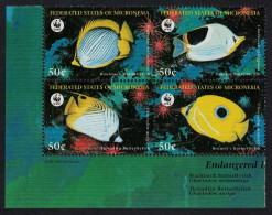 Micronesia WWF Butterflyfishes 4v Block Of 4 1997 MNH SG#579-582 - Mikronesien