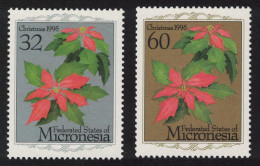 Micronesia Poinsettia Flowers Christmas 1995 MNH SG#449-450 - Micronesia