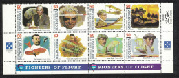 Micronesia Pioneers Of Flight 2nd Series 8v Bottom Strip 1993 MNH SG#322-329 - Micronesia