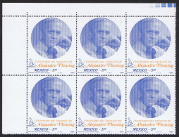 Mexico Sir Alexander Fleming Penicillin Corner Block Of 6 1981 MNH SG#1599 Sc#1241 - Mexico