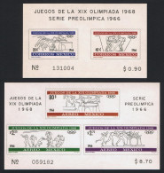 Mexico Olympic Games 1968 2 MSs 1966 MNH SG#MS1123-MS1127 MI#Block 5-6 Sc#975a+C320a - Mexico